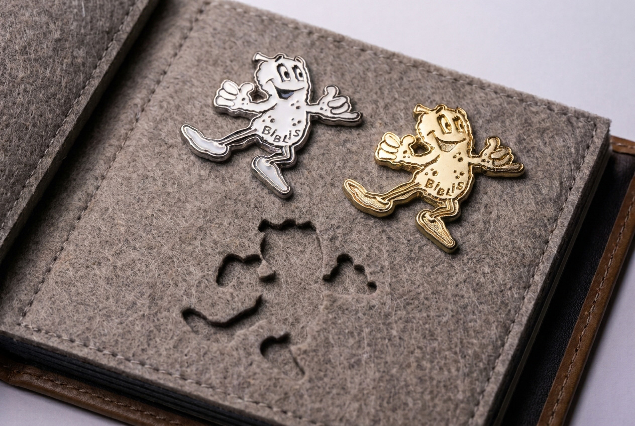 Pin-Album mit einer freien Stelle zwischen zwei Pins