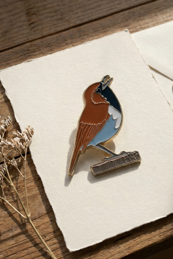 Zweiter Vogel-Pin einer zusammengehörigen Serie